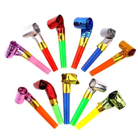 10pcsset Funny Colorful Whistles Kids Childrens Birthday Party Blowing