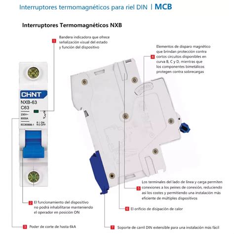 Accesorios Para NXB 63 Interruptor Termomagnetico Para Riel Din CHINT