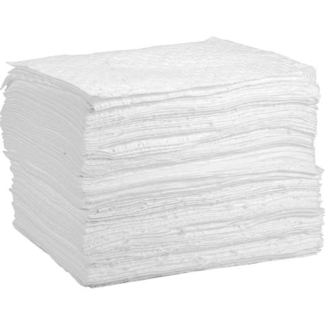 15 X 18 Heavy Weight Oil Absorbent Pads Recycled White 100 Pads Bag