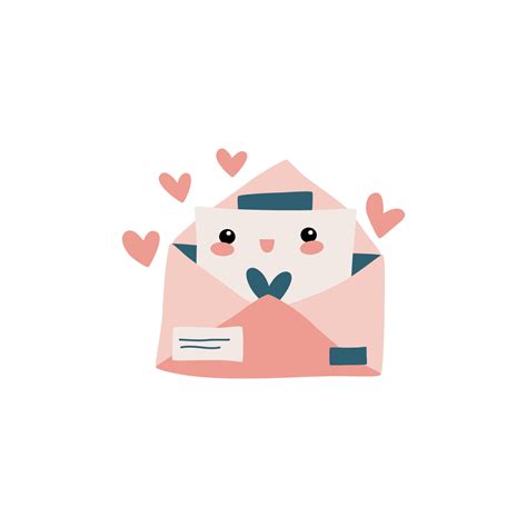 Cute Kawaii Mail Envelope With Postal Letter 9587789 Vector Art At