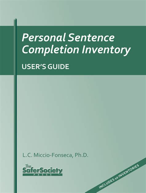 Personal Sentence Completion Inventory Users Guide Safer Society