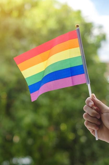 Premium Photo Hands Showing Lgbtq Rainbow Flag