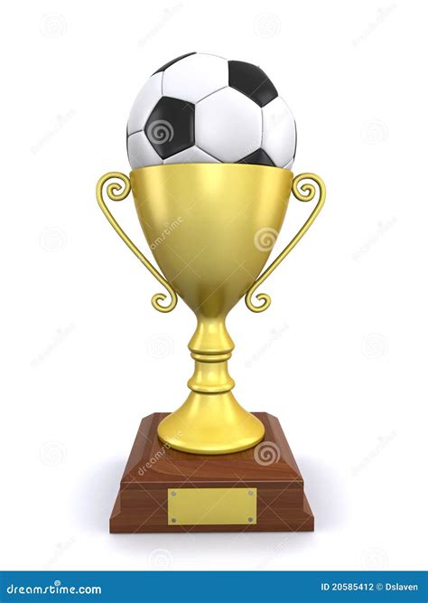Trofeo Y Un Balón De Fútbol Stock De Ilustración Ilustración De