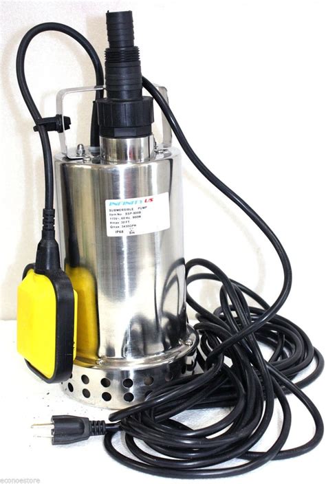 W Gph Stainless Steel Submersible Sump Pump Drain Suction