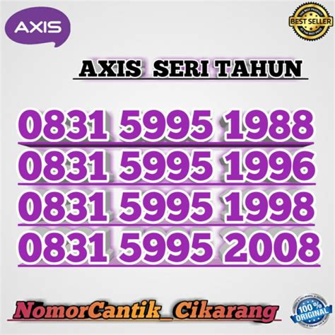 Jual Nomor Cantik Axis Seri Tahun Kartu Axis Ribuan Perdana Axis