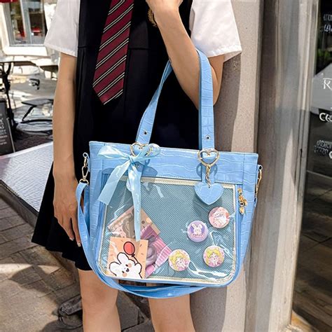 Crossbody Ita Bag Messenger Ita Bag Pin Display Bag Clear Window Bag