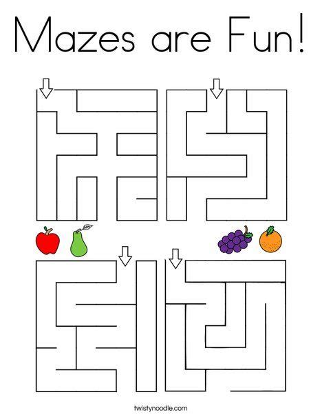 Mazes Are Fun Coloring Page Twisty Noodle Cool Coloring Pages Maze