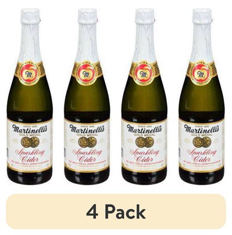 4 Pack Martinelli S Gold Medal Sparkling Apple Cider With 100 Pure Juice 25 4 Fl Oz