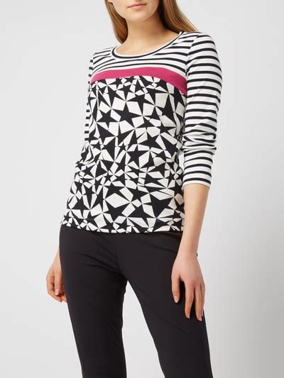 Marc Cain Longsleeve Mit Streifen Und Sternenmuster Marine Online Kaufen