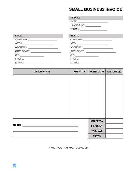 Small Business Invoice Template Invoice Maker