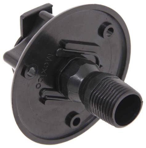 Valterra Flush Mount Water Inlet 2 3 4 Plastic Flange MPT Black