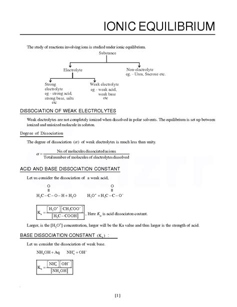 Solution Ionic Equilibrium Formula Sheets Quizrr Studypool