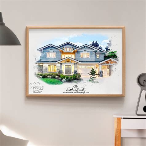 Benutzerdefinierte Aquarell Haus Portrait Aquarell Haus Etsy