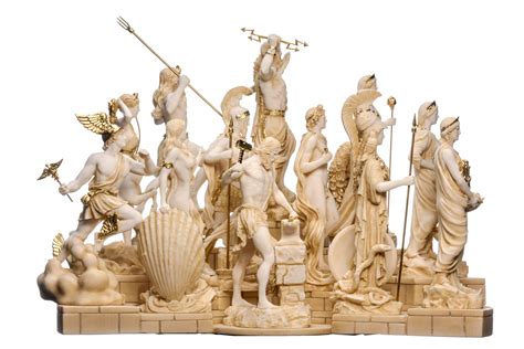 Art Objects Set All The Olympian Gods Of Mount Olympus Alabaster