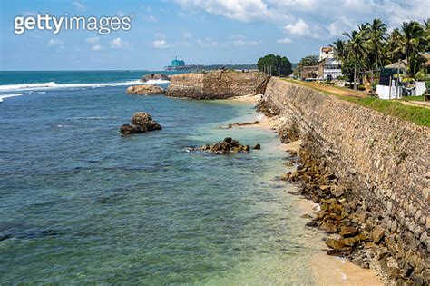 Fort Walls Of Galle Fort In Sri Lanka With A View Of The Indian Ocean