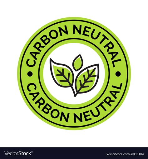 Carbon Neutral Icon Stamp Co2 Energy Monoxide Vector Image