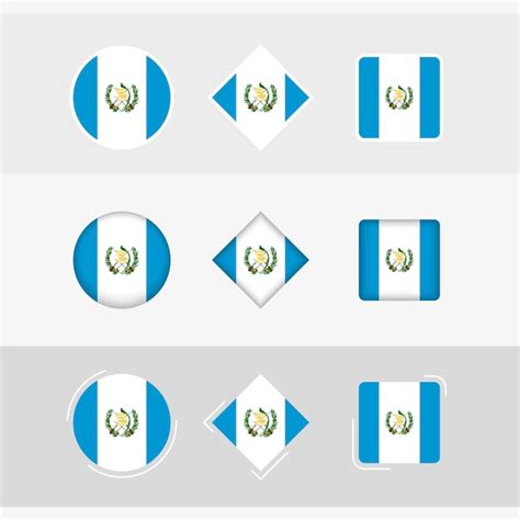 Los Iconos De La Bandera De Guatemala Establecen La Bandera Vectorial