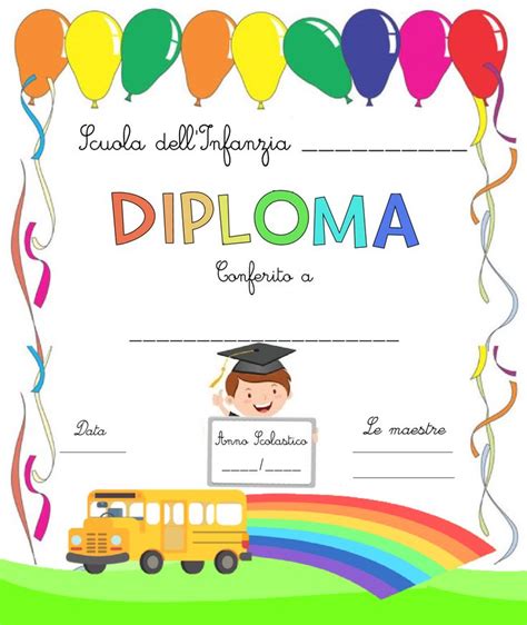 La Maestra Linda Diploma Fine Anno Scuola Dell Infanzia Scuola