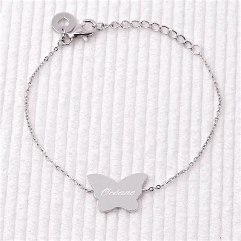 Bracelet Papillon Et Perle De Culture Personnaliser En Argent