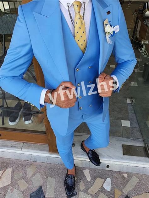 Custom Made Groom Tuxedos One Button Men Suits Peak Lapel Groomsmen