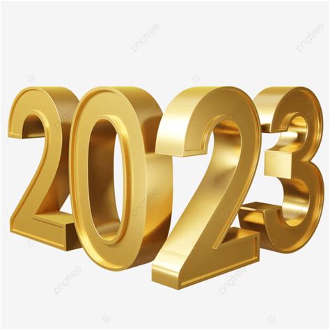 2023 3d Gold Number, 2023, New Year, Happy New Year PNG Transparent ...