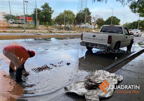 Provoca lluvias encharcamientos en Cancún Quadratin Quintana Roo