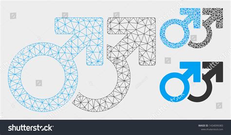 Mesh Gay Couple Model With Triangle Mosaic Icon Royalty Free Stock Vector Avopix