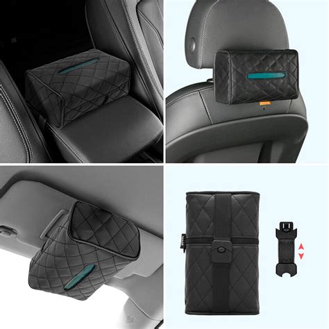 Sun Visor Chair Back Hanging Type Tissue Box Leather Car Back Seat