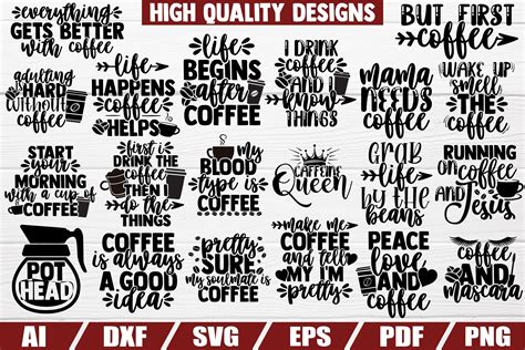 Coffee Svg Bundle Coffee Quotes Coffee Sayings Dxf Eps 564918