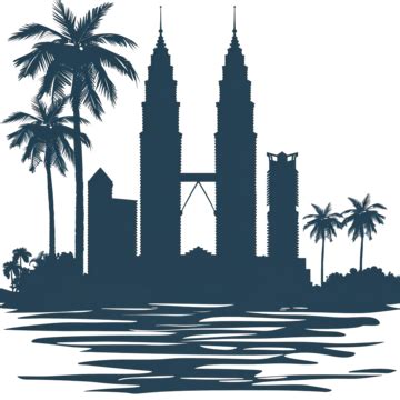 Famous Landmark Of Malaysia Travel Destination Silhouette Design