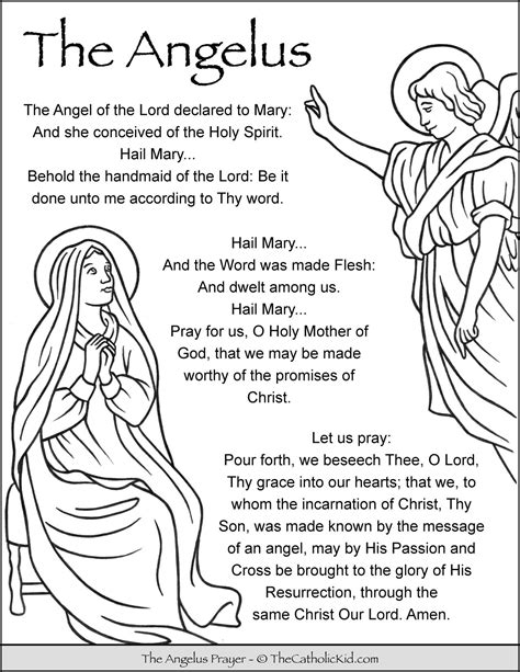 Angelus Prayer Coloring Page - TheCatholicKid.com