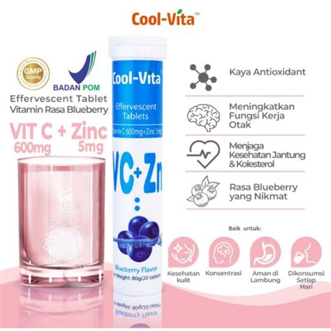 Jual Cool Vita Vitamin C Mg Zinc Isi Tablet Shopee