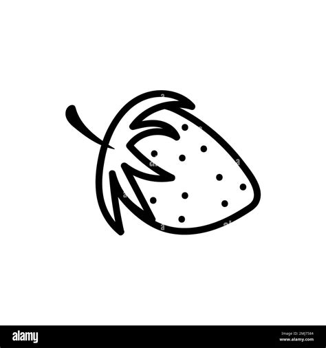 Vector Hand Drawn Strawberry Outline Doodle Icon Stock Vector Image