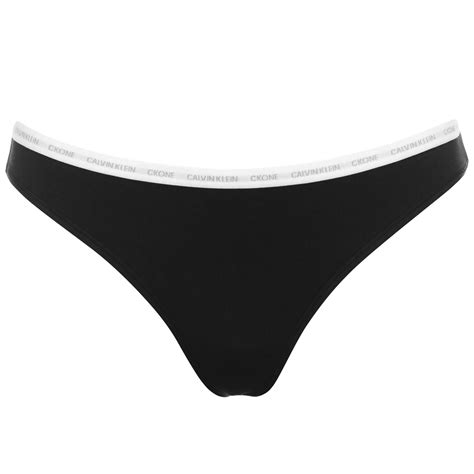 Calvin Klein 2 Pack Ck One Cotton Thong Black Frasers