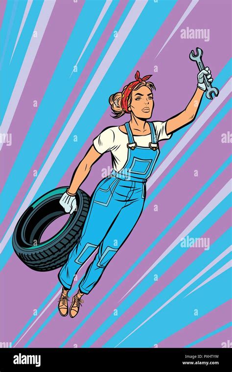 Girl Mechanic Stock Vector Images Alamy