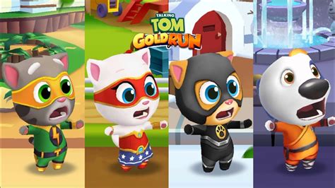 Talking Tom Gold Run Super Tom Vs Super Angela Vs Super Ginger Vs Super