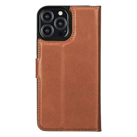 NorthLife IPhone 13 Pro Max Leren Afneembare Bookcase Hoes Cognac