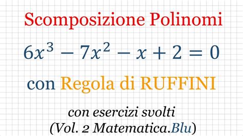 Scomposizione Di Polinomi Con Regola Di Ruffini Con Esercizi Da Vol