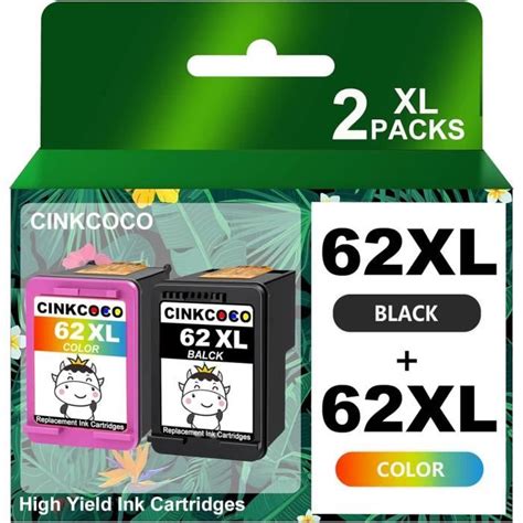 62 Xl Cartouche D Encre Remplacement Pour Cartouche Hp 62 Noir Et