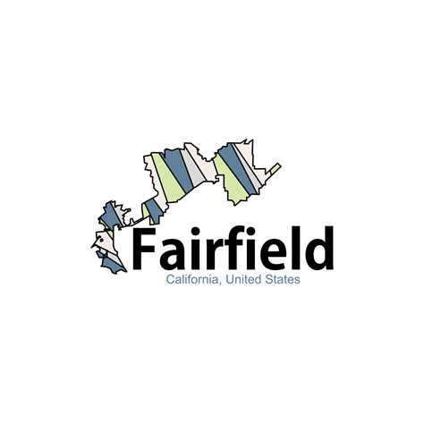 Fairfield California City Map Geometric Modern Logo 24318696 Vector Art ...