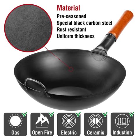 Yosukata Carbon Steel Wok Pan Woks And Stir Fry Pans Chinese