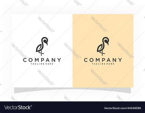 Stork Logo In Mono Line Style Royalty Free Vector Image