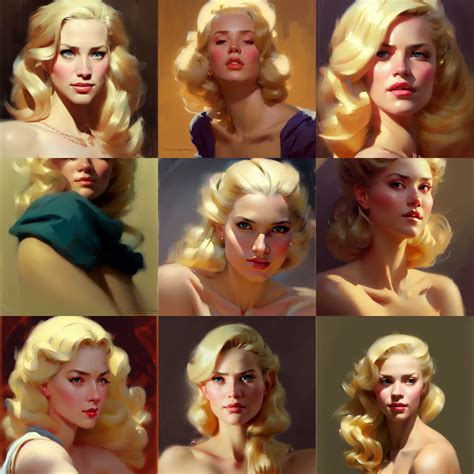 Greg Manchess Portrait Of A Beautiful Blonde Woman Stable Diffusion