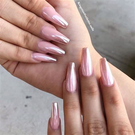 45 Magnificent Coffin Nails In 2023 Ombre Acrylic Nails Metallic