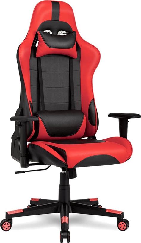 Milo Gaming Indy M7 Gamestoel Gaming Stoel Verstelbare Game Stoel Zwart Met Rood Bol