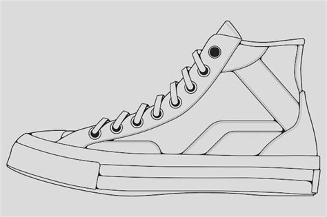 Premium Vector Outline Cool Sneakers Shoes Sneaker Outline Drawing