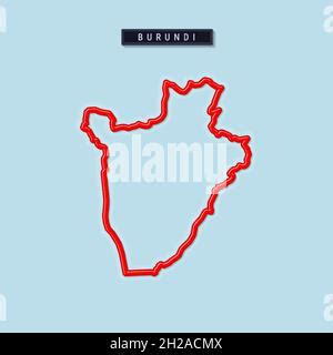 Burundi mapa Mapa vectorial en blanco del país con regiones Fronteras