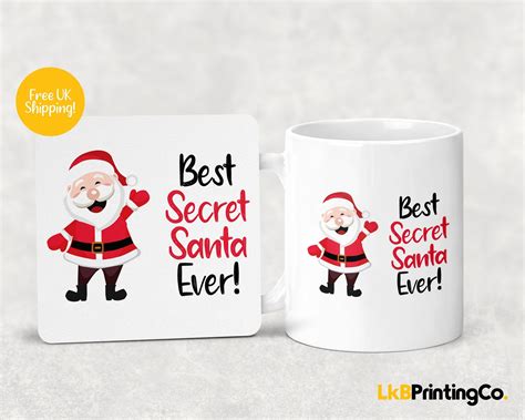 Best Secret Santa Ever Mug And Coaster Set Secret Santa Ts Etsy Uk