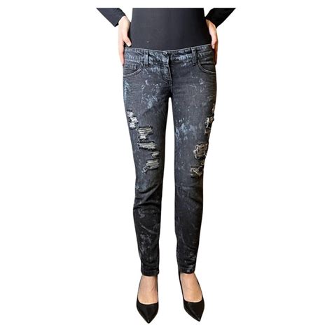 Balmain Runway Grey Distressed Skinny Jeans Ss 2009 For Sale At 1stdibs