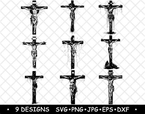 Crucifix Jesus Cross Catholic Religious Eucharist Christ Laser File Svg